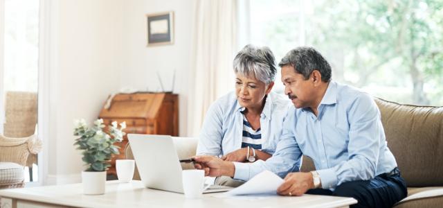 couple looking at laptop